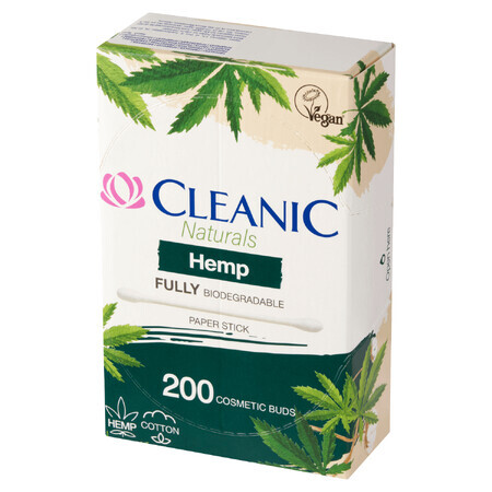 Cleanic Naturals Hemp Cotton Swabs with Hemp Oil, 200 Count