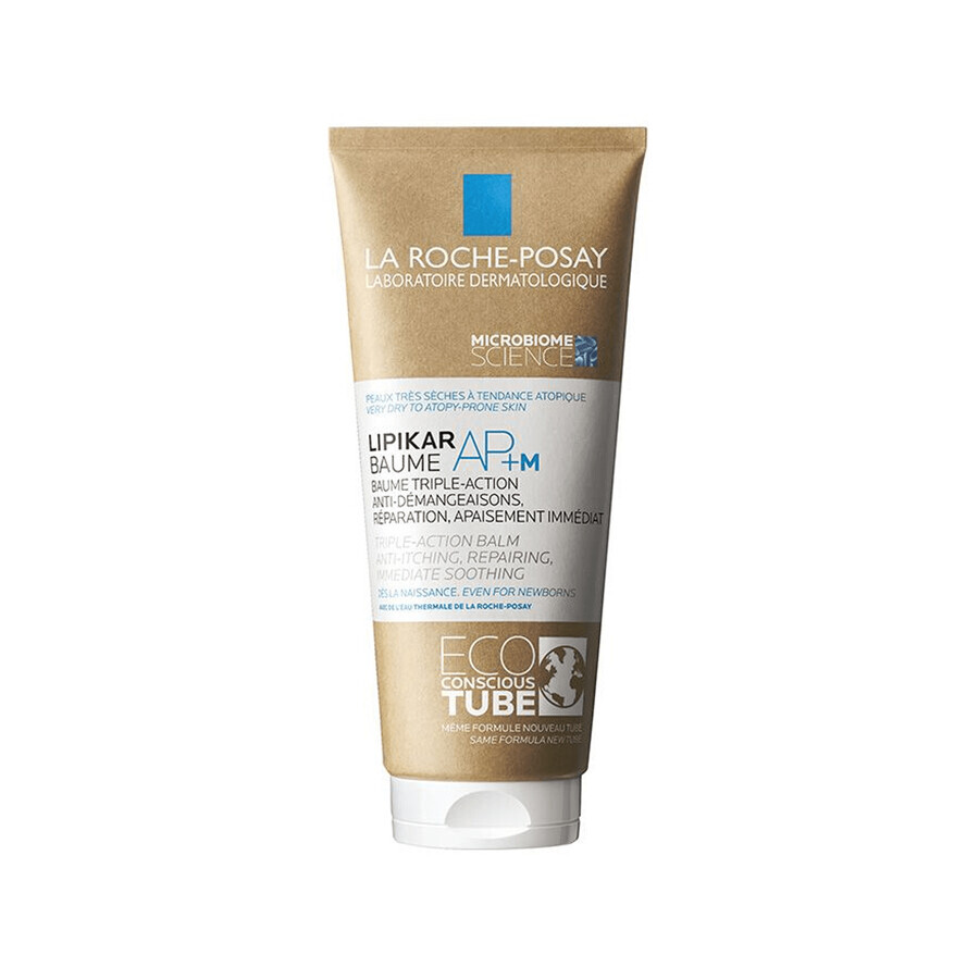 La Roche-Posay Lipikar Baume AP+M, Körperlotion, trockene und atopische Haut, von Geburt an, Ökotube, 200 ml