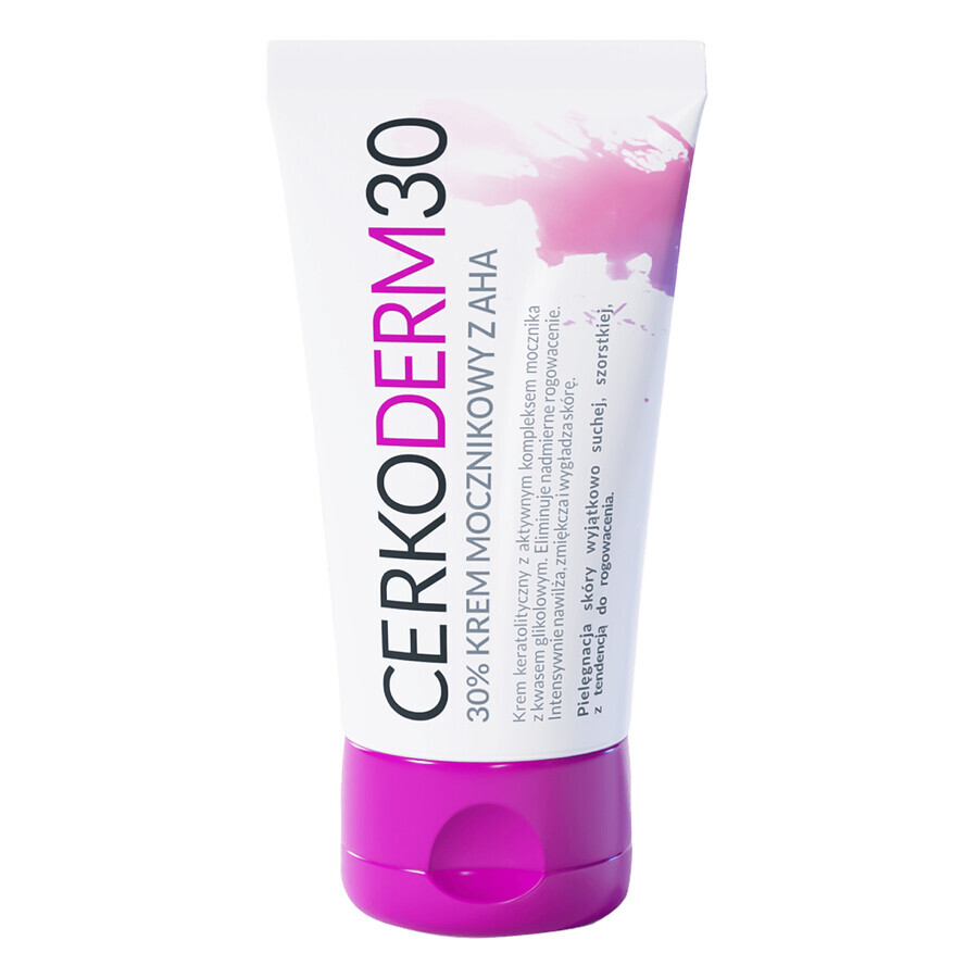 Cerkoderm 30, 30% urea cream with AHA, extremely dry, rough, keratosis-prone skin, 50 ml