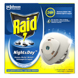 Raid Night &amp; Day Mosquitoes, flies and ants, electro-fumigant insecticide with replaceable cartridge