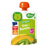 Mousse di frutta in tubetto Deva Organic Bio, kiwi e banana, dopo 6 mesi, 90 g