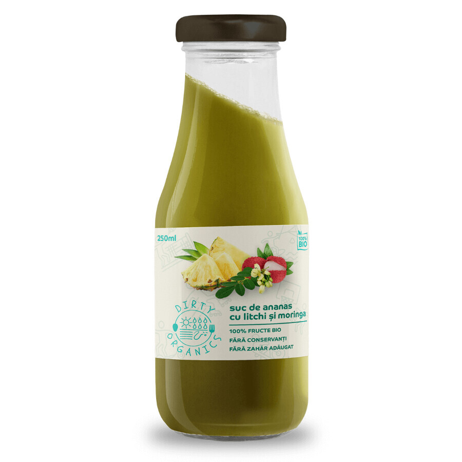 Succo di ananas biologico con litchi e moringa, 250 ml, Dirty Organics