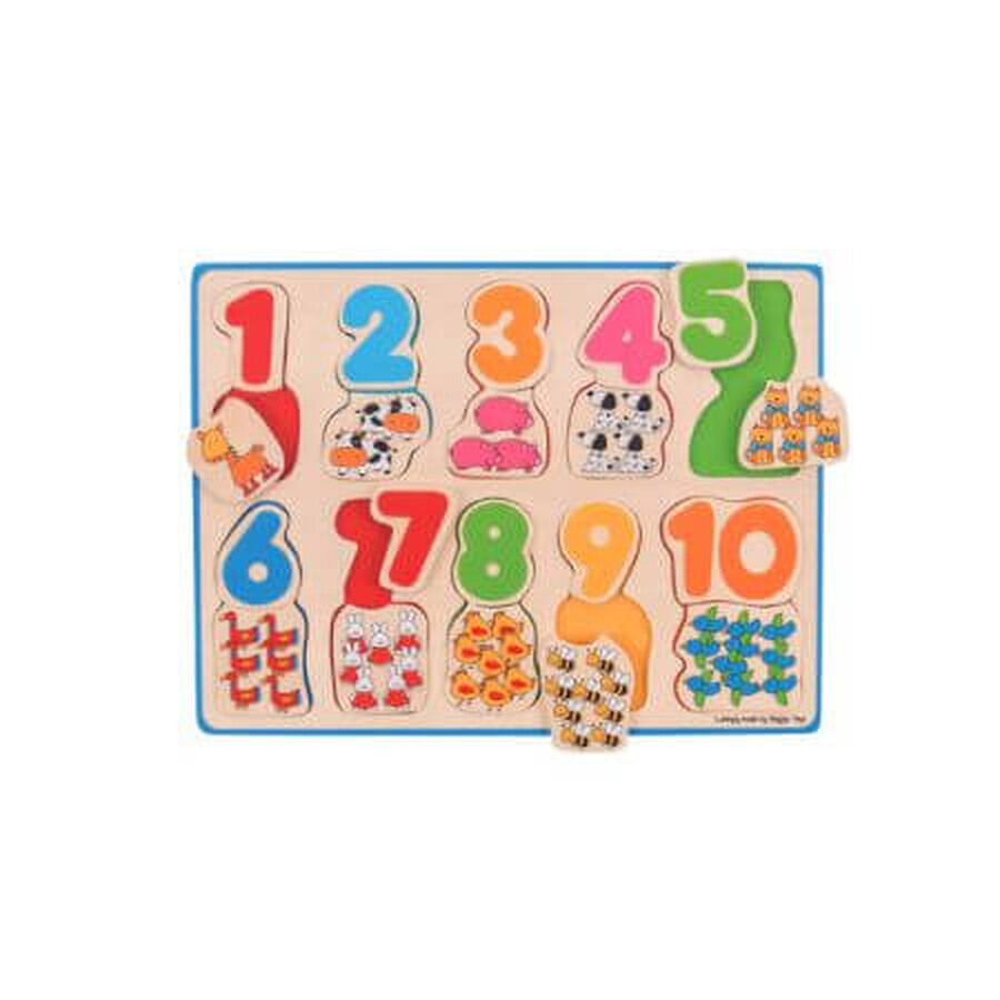 Puzzle in legno Numeri e colori, +1 anno, Big Jigs