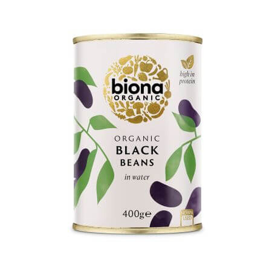 Canned organic black beans, 400 g, Biona