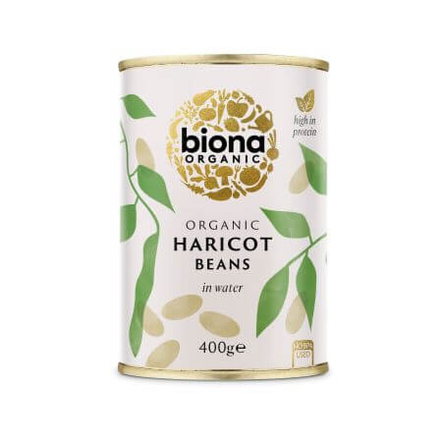 Canned Haricot Bio white beans, 400 g, Biona