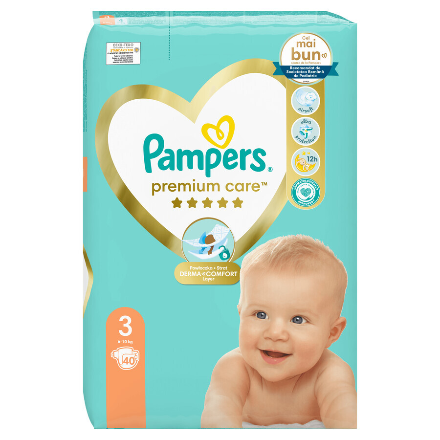 Pampers Premium Care, n. 3, 6-10 kg, 40 pz, Pampers