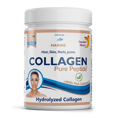 Marine Fish Collagen Hydrolysate Powder Type 1 and 3 10,000 mg, 300 g, Swedish Nutra