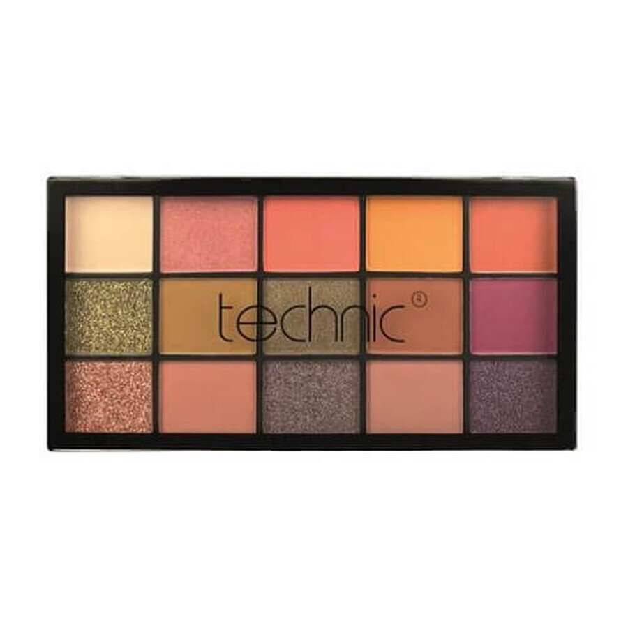 Palette di ombretti, Technic, Cinnamon Swirl, 15 colori