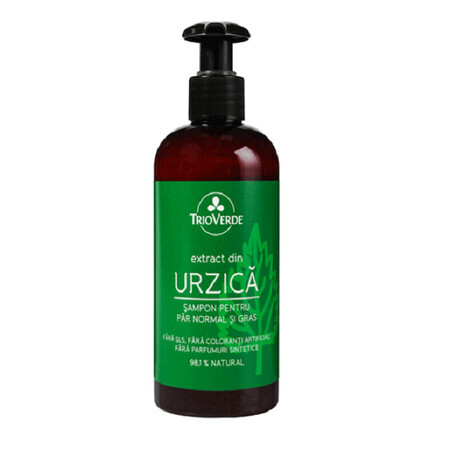 Shampooing pour cheveux normaux et gras à l'extrait d'ortie, 250 ml, Trio Verde