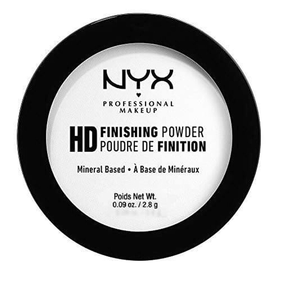 Polvere fissante per il trucco, NYX Professional Makeup, Polvere di finitura HD, Mini, Traslucida, 2,8 g