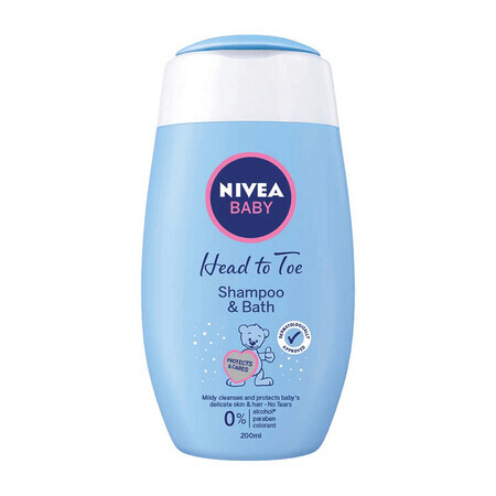 Shampoo and bath foam, 200 ml, Nivea Baby