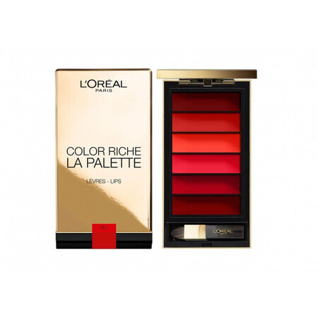 Palette di rossetti Loreal Color Riche, La Palette, Rosso, 6 colori