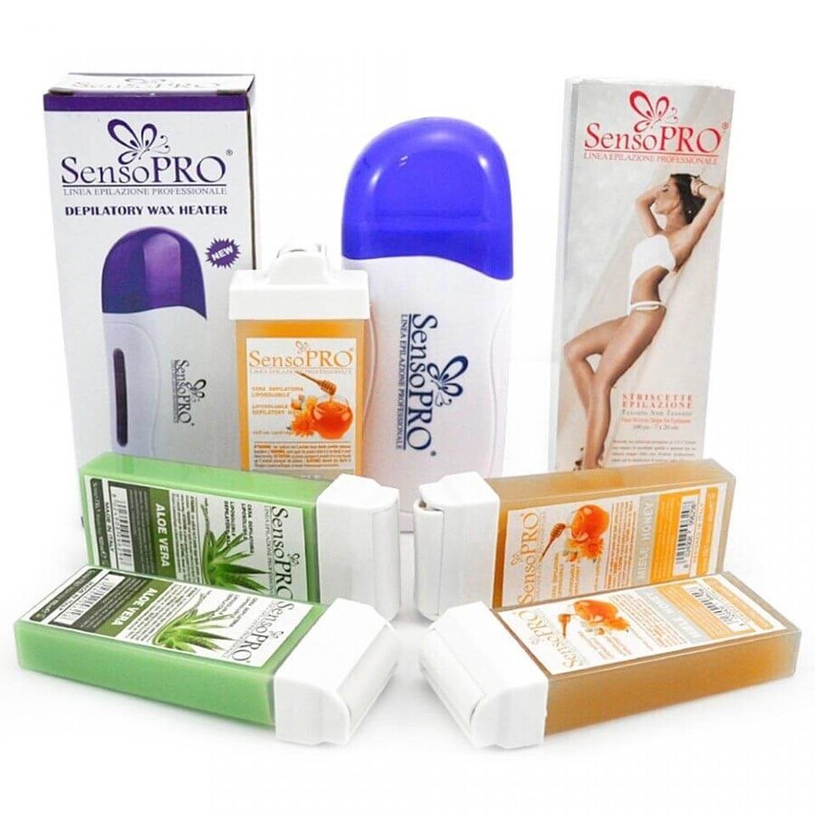 Ontharingskit waxverwarmer + navullingen + strips + GIFT reserve wax applicator smalle applicator