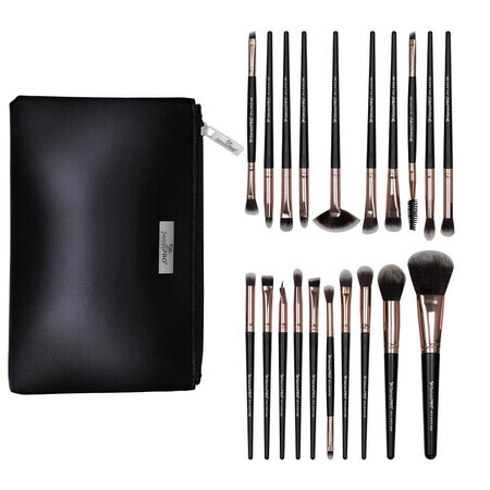 Set de 20 brochas de maquillaje Senso Pro Milano Negro Oro + Bolsa