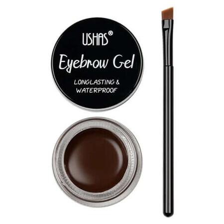 Gel à sourcils imperméable Ushas, 02 Dark Brown