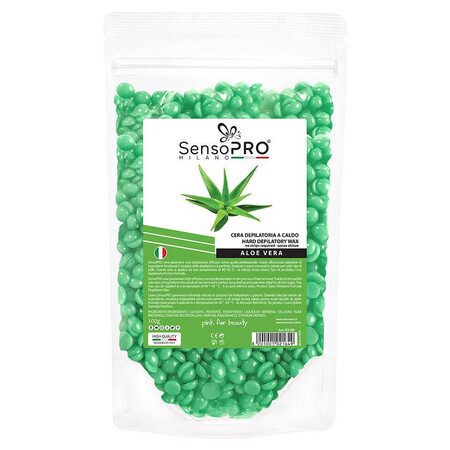 Granuli di cera epilatoria elastica, SensoPro, Aloe Vera, 100 g