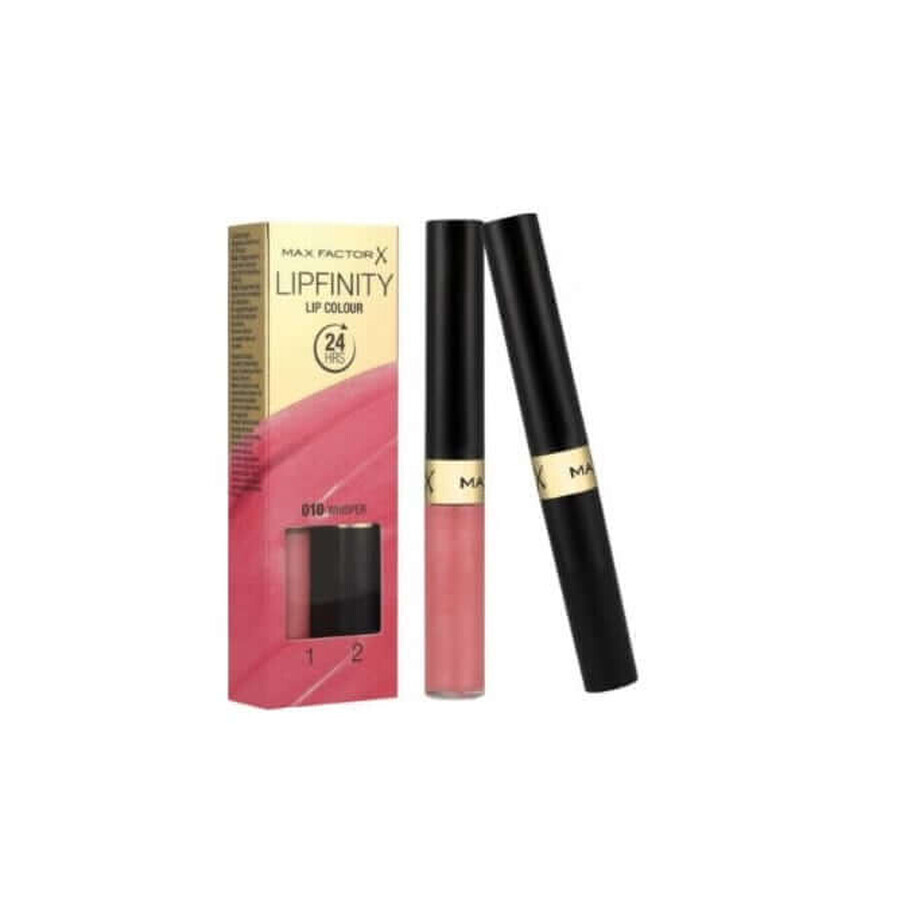 Rossetto labbra resistente al trasferimento, Max Factor, Lipfinity, 010 Whisper