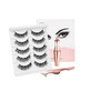 Set of 5 pairs of Magnetic False Eyelashes, Makeup, Magnetic Brush and Eyelash Applicator, 017