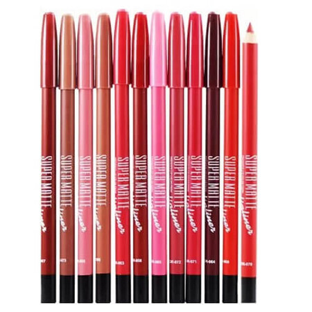 Set of 12 lip pencils, Makeup, Mm Cosmetics, SuperMatte