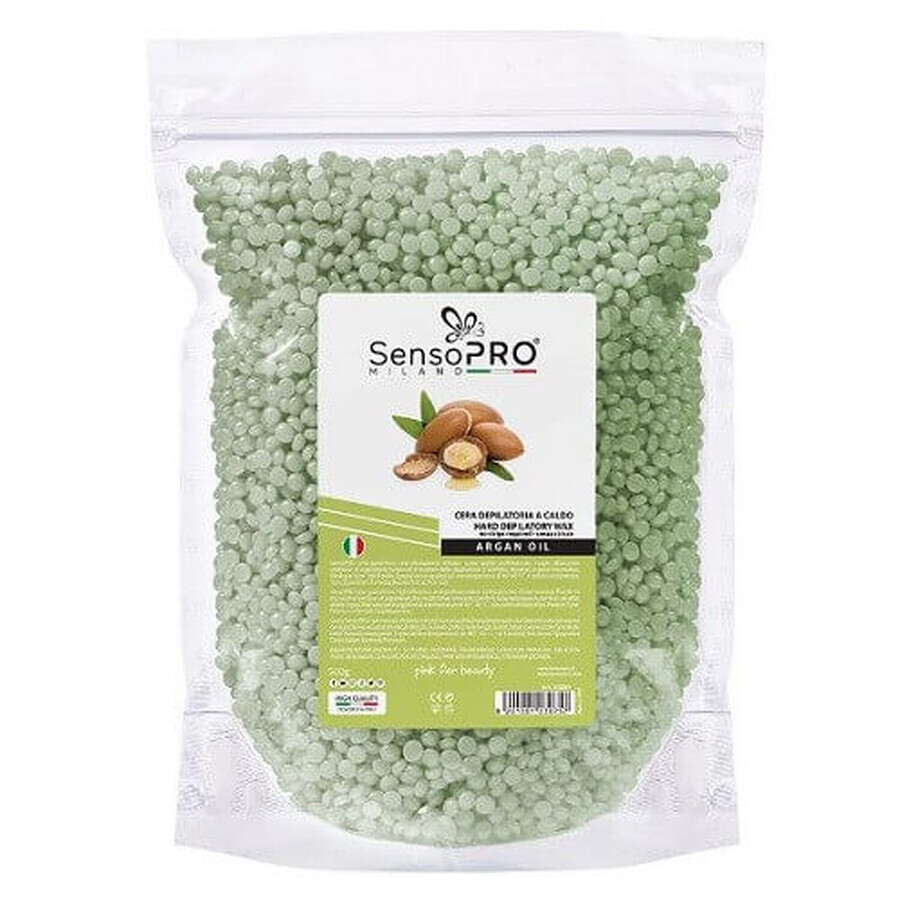 Cera depilatoria elastica in granuli, SensoPro, Olio di Argan, 500 g