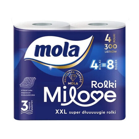 Carta igienica Mola Milove 3 veli, 4 rotoli