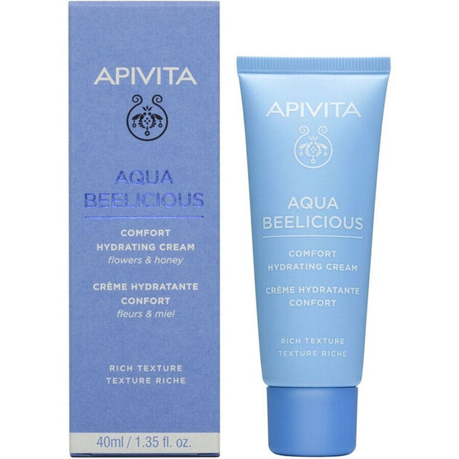 Apivita Aqua Beelicious, Reichhaltige, beruhigende und feuchtigkeitsspendende Gesichtscreme, 40 ml