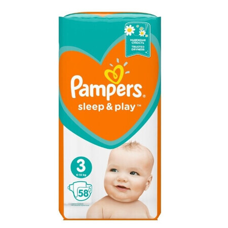 Pannolini Pampers Sleep amp; Play taglia 3 (6-10 kg), 58 pz.