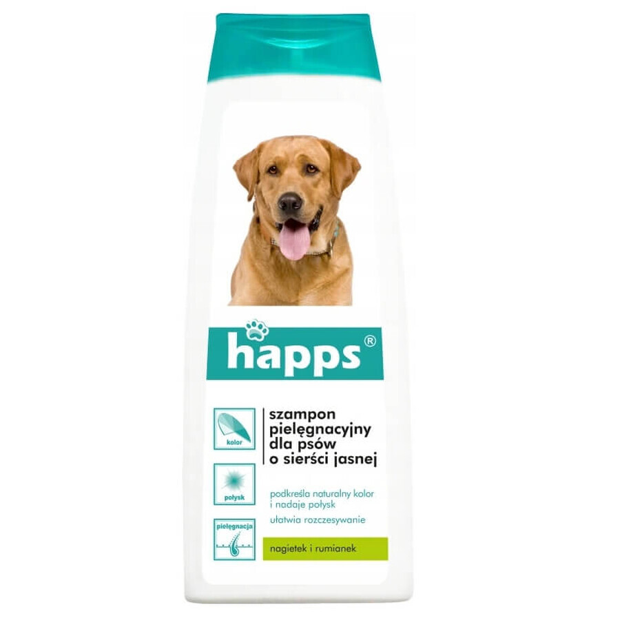 Happs shampoo di toelettatura per cani con pelo chiaro, 200 ml