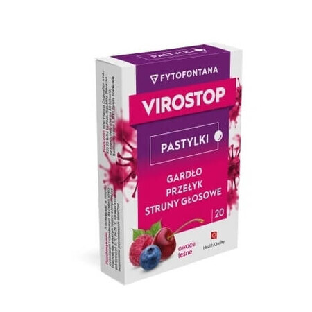 Fytofontana Virostop, aroma di frutta di lino, 20 pastiglie