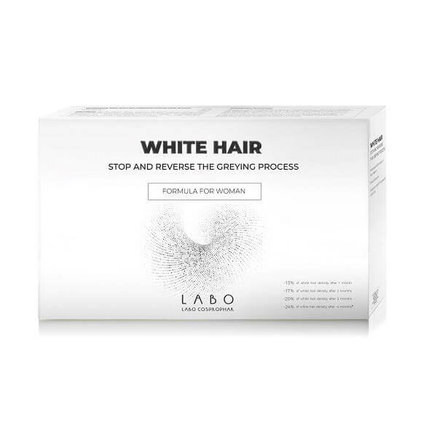 Trattamento contro l'ingrigimento dei capelli per le donne White Hair, 40 fiale, Labo
