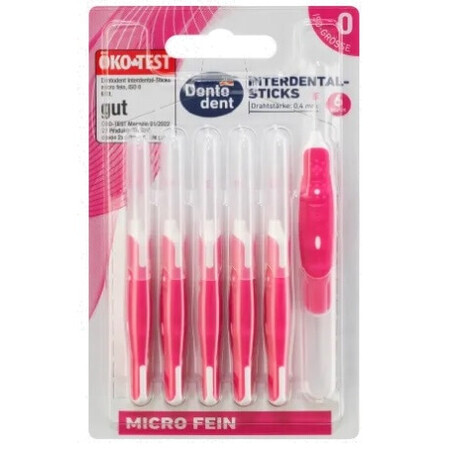 Dontodent, Interdental brushes, pink, 0.4mm, ISO 0, 6 pcs.