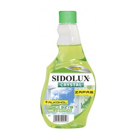 Sidolux, Crystal Lemon, Detergente per vetri, 500 ml, ricambio, 500 ml