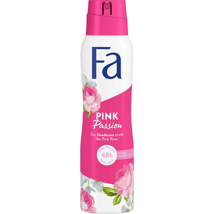 Deodorant spray Fa Pink Passion 48h cu parfum de trandafiri, 150ml