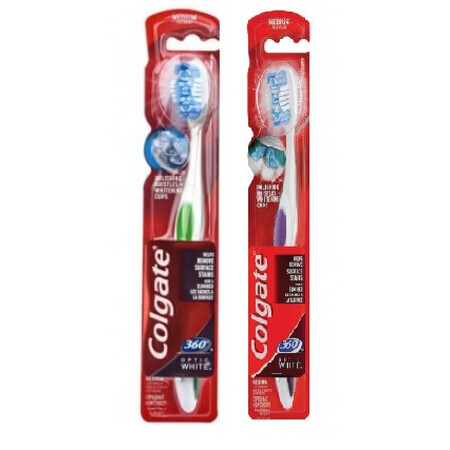 Toothbrush Colgate 360 Optic White, medium, 1 pc.