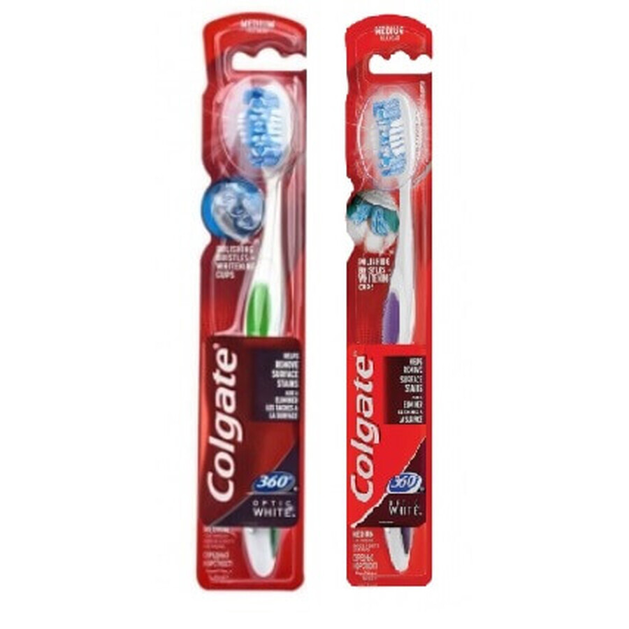 Toothbrush Colgate 360 Optic White, medium, 1 pc.