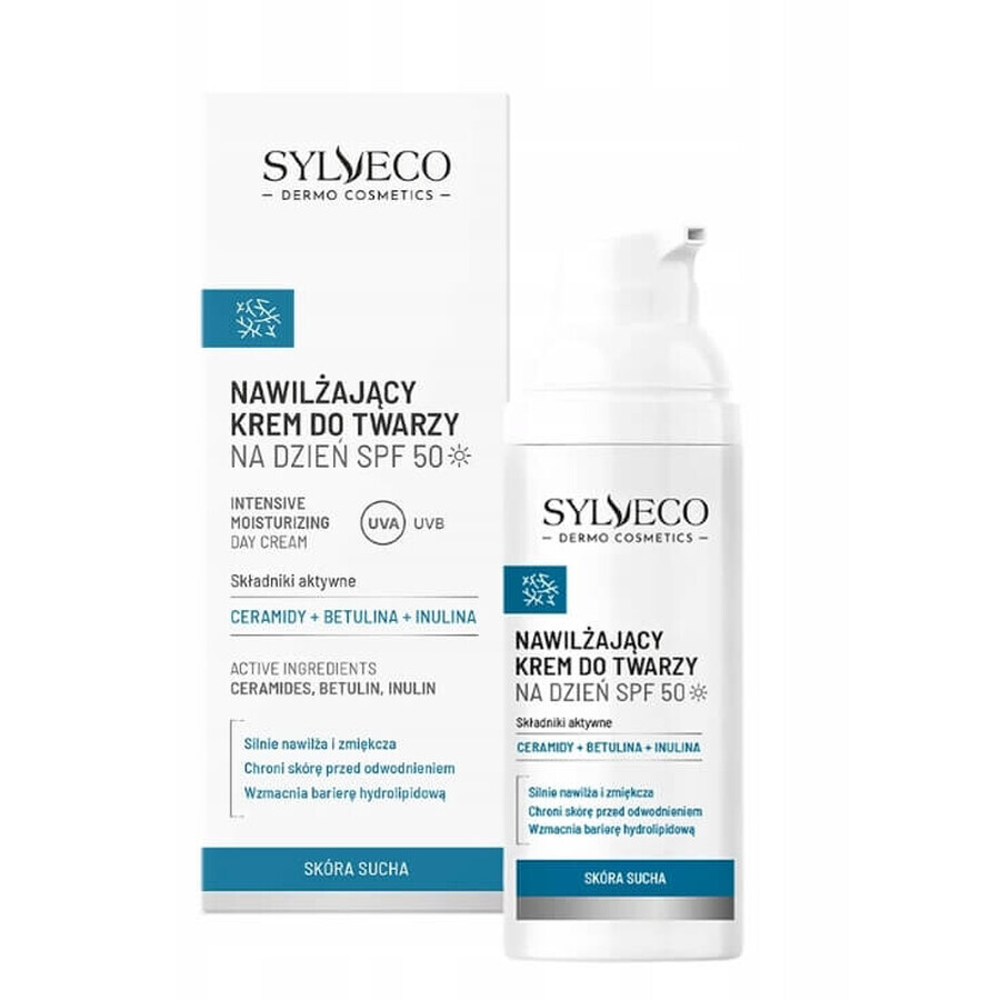 Sylveco Dermo Skin Crema viso idratante da giorno per pelli secche SPF 50, 50 ml