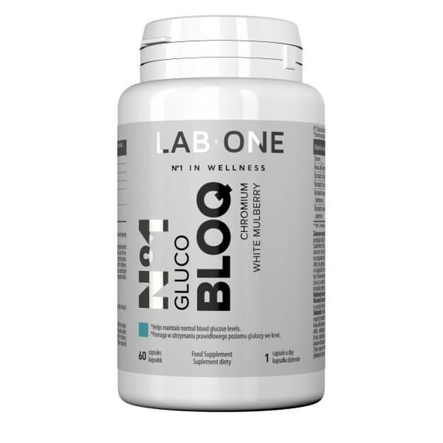 Lab One N°1 Gluco BLOQ, per sostenere i normali livelli di zucchero nel sangue, 60 capsule