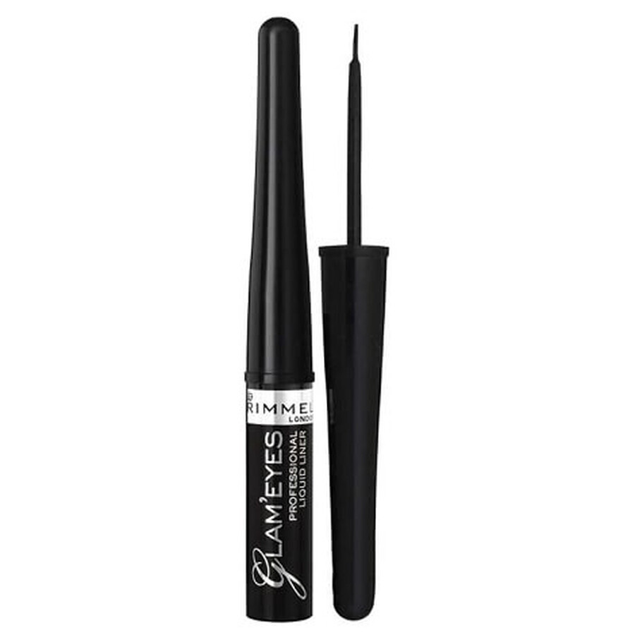 Rimmel Glam Eyes Vloeibare Eyeliner 001 Glamour Zwart, 3.5ml