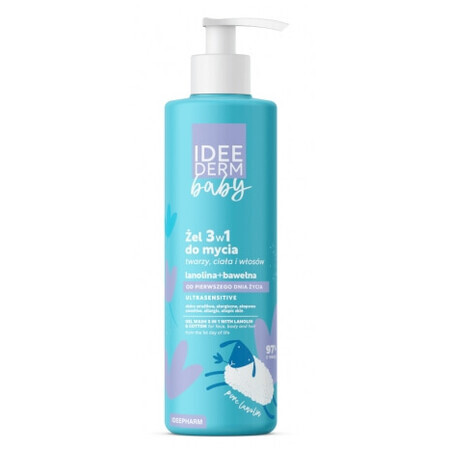 Idea Derm Baby el 3 in 1 per viso, corpo e capelli dal primo giorno di vita, 400 ml