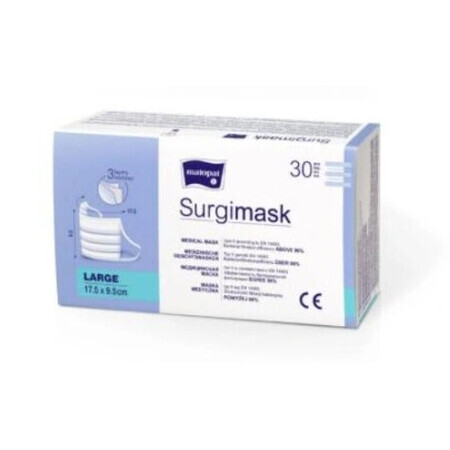 Surgimask, maschere MED di tipo II in neopac, 3 strati L, 30 pezzi - A lungo termine!