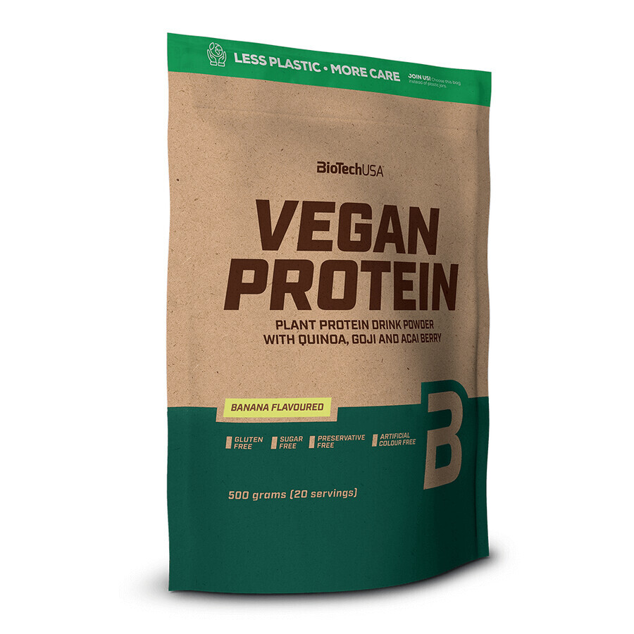 Vegan Protein with banana flavour, 500 grams, BioTech USA