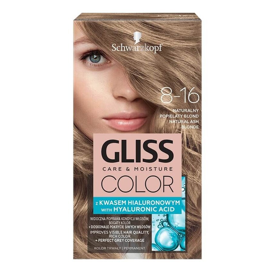 Schwarzkopf Gliss Color Crema colorante per capelli 8-16 Biondo Grigio Naturale