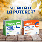 Vitamina C 1000 mg + Zn 25 mg + D3 4000 UI, 30 compresse rivestite con film, Fiterman Pharma