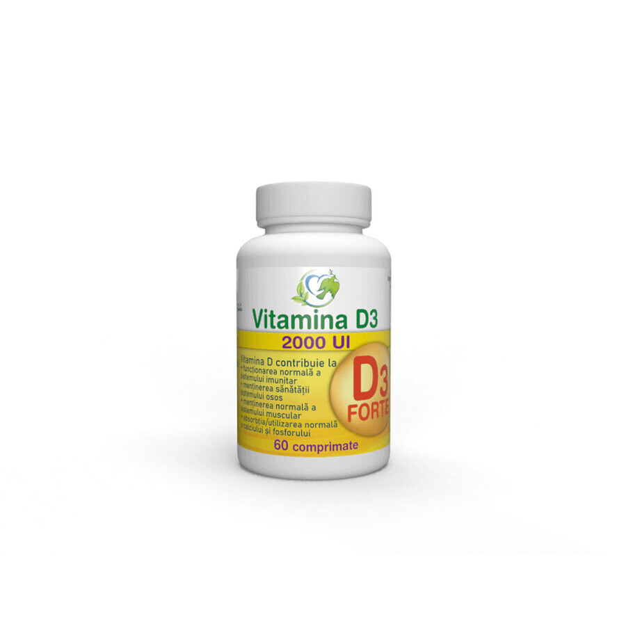 Vitamina D3 Forte 2000 UI, 60 compresse, Justin Pharma