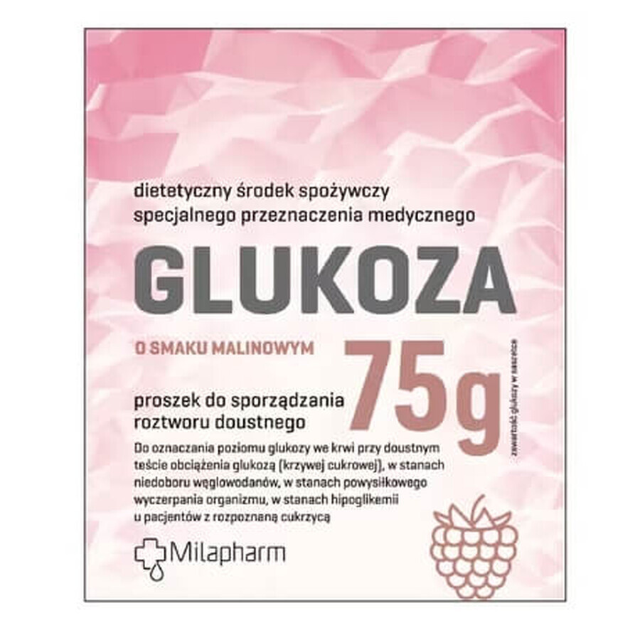 Glucosio aromatizzato al lampone Milapharm, 75 g - Lunga conservazione!