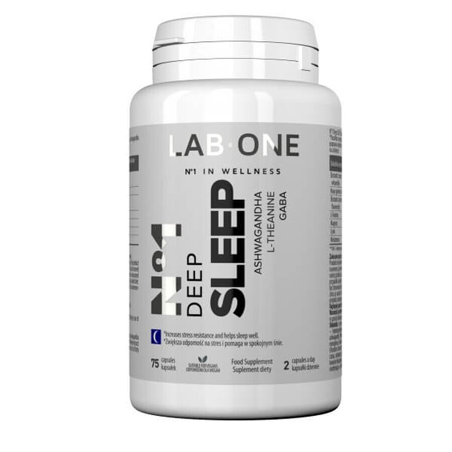 Lab One N°1 Deep Sleep, favorise le sommeil et la régénération, 75 gélules