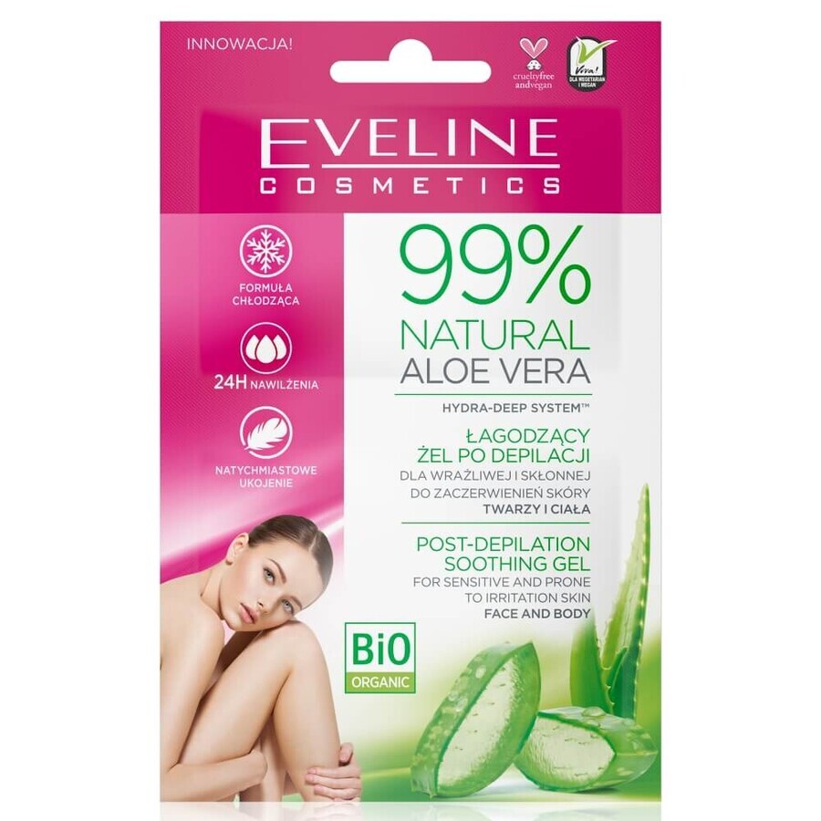 Eveline Cosmetics 99% Natural Aloe Vera after hair removal, 2x5ml