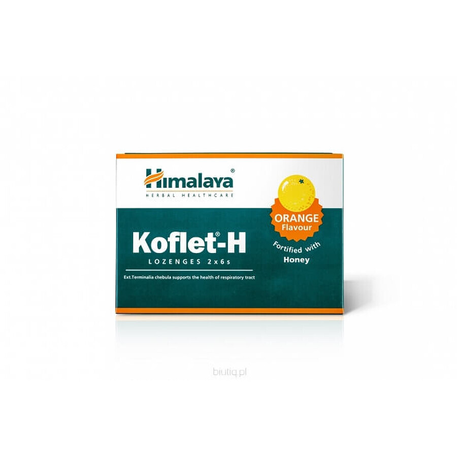 Himalaya Koflet-H orange flavor 12 pills