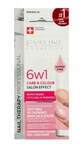 Eveline, 6w1 Care amp; Colour Shimmer Pink , Balsamo per unghie, 5 ml