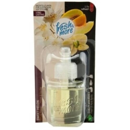 Fresh amp; More, luchtverfrisser patroon, witte bloem amp; meloen, vanille, 19 ml